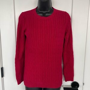 Women's Vibrant Red slightly Scoop Neck Sweater in a deep rich classy red -sz M